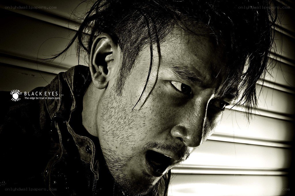 intense black and white portrait