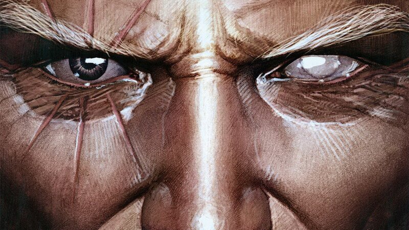 intense close-up of a man's eyes