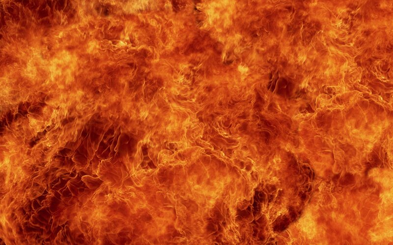 intense fire flames