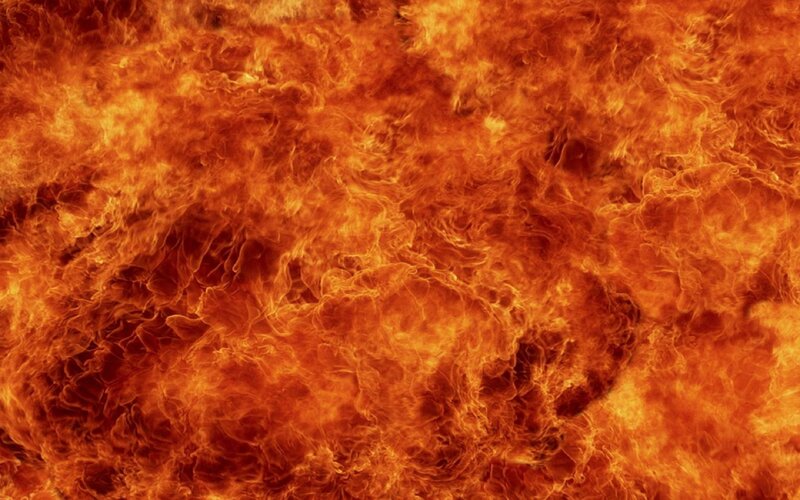 Intense Fire Flames — Orange, Dramatic, Photograph