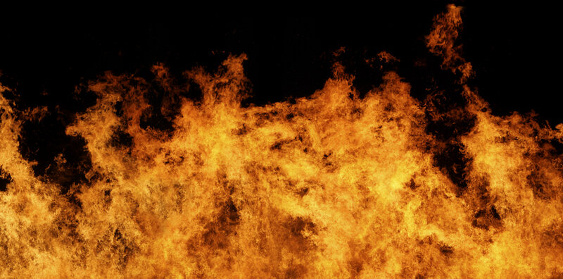 intense flames against black background
