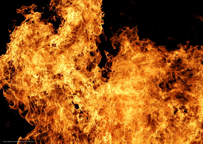 intense flames against black background