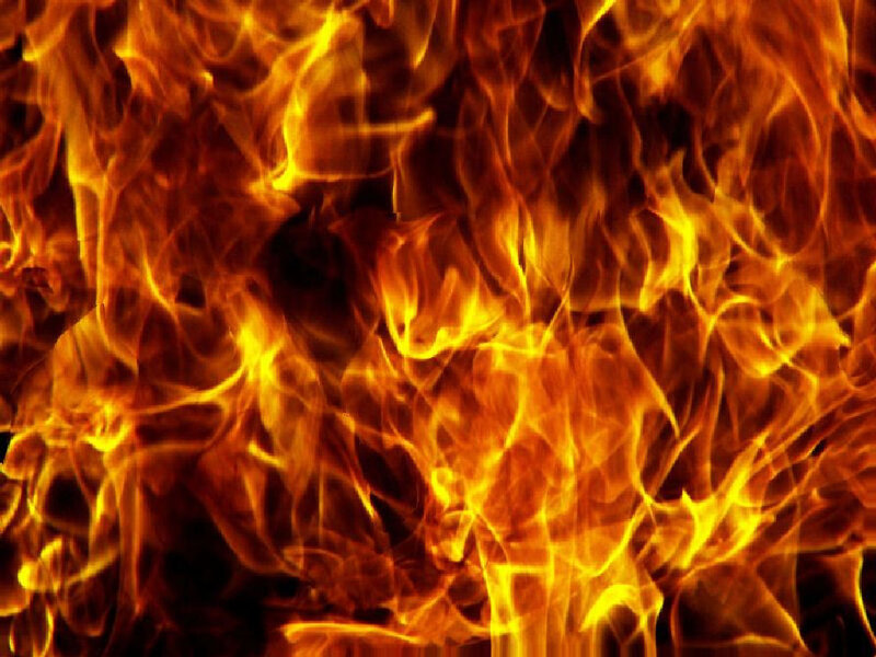 intense flames burning