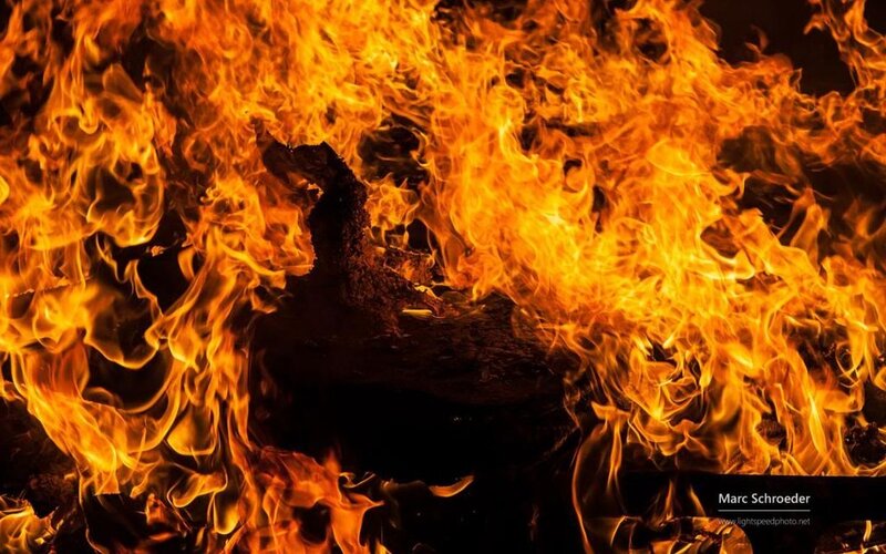 Intense Flames Burning — Orange