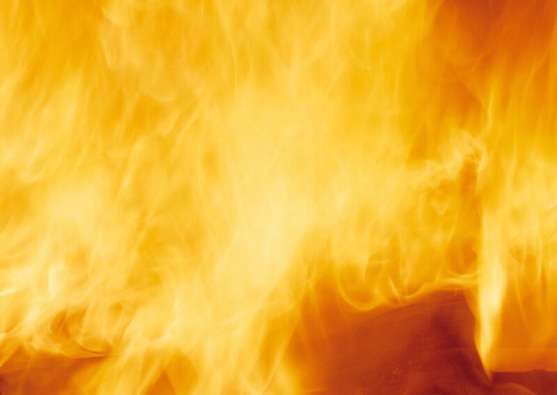intense flames burning