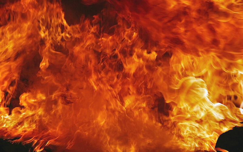 intense flames engulfing scene
