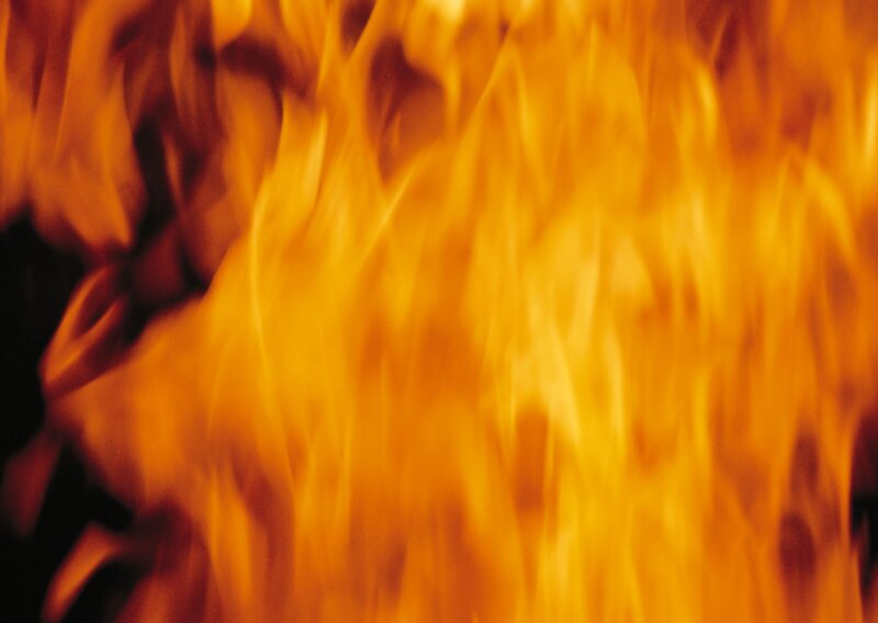 intense flames in motion