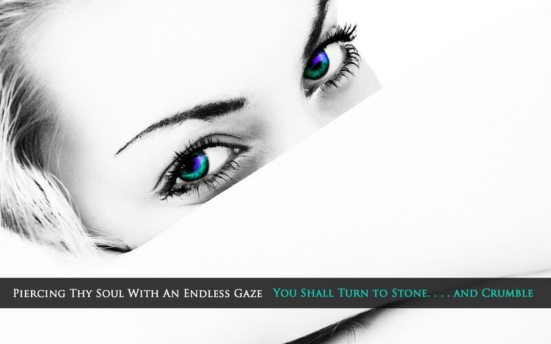 intense gaze with colorful eyes