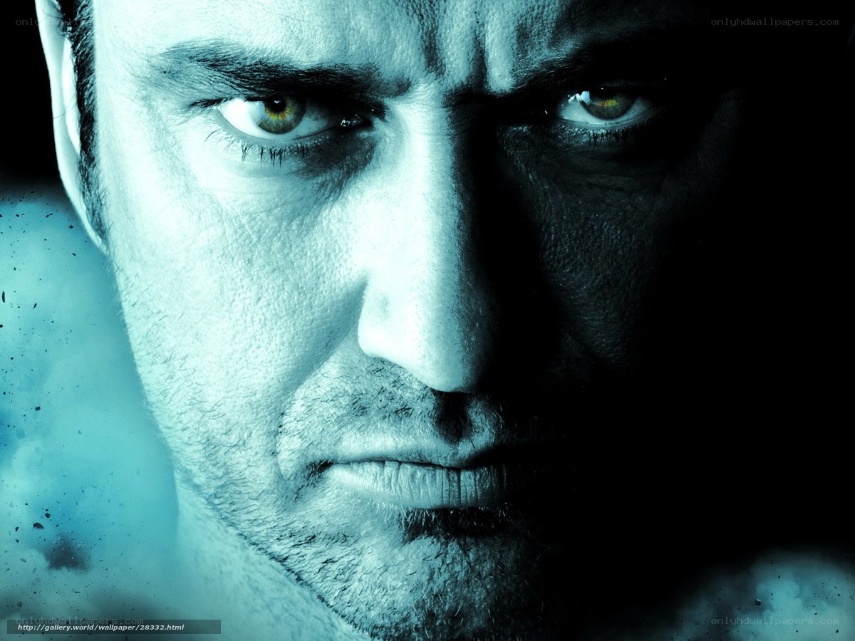 intense man's face close-up