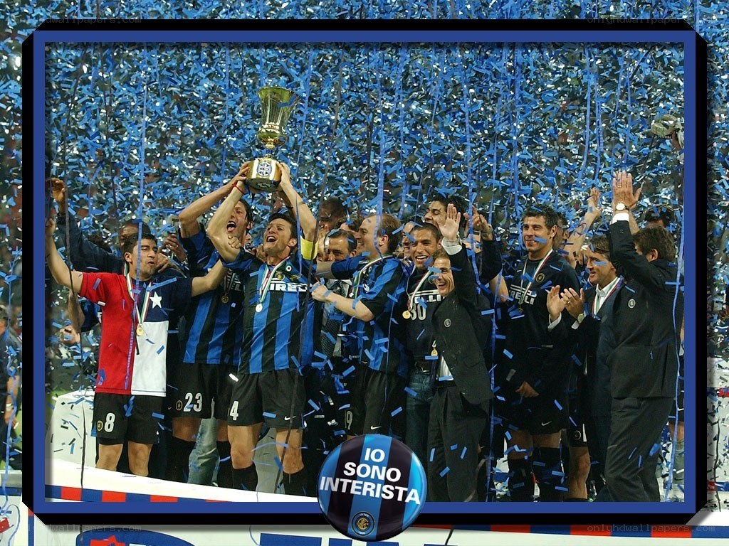Inter Milan celebrates trophy win