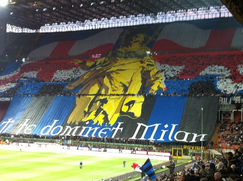 Inter Milan fans display tifo