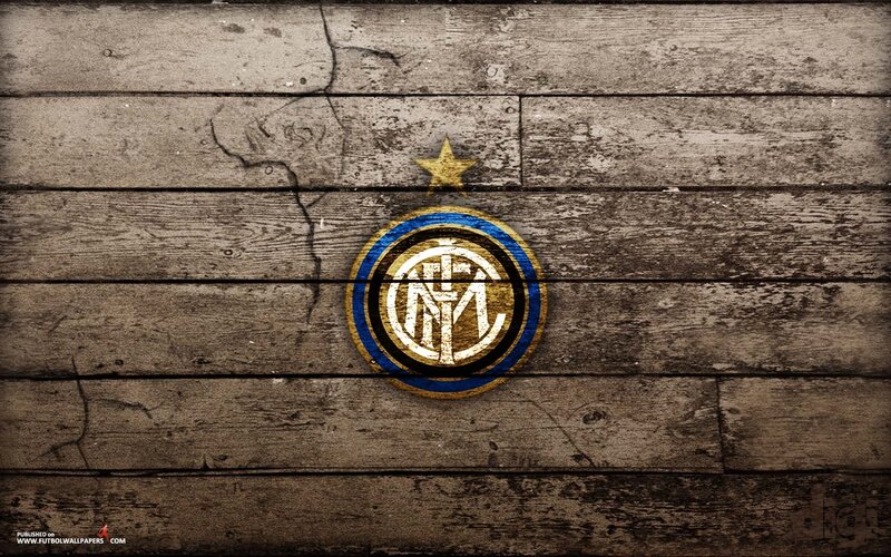 Inter Milan logo on wood