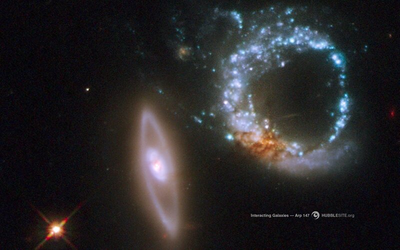 Interacting Galaxies — Black, Dramatic