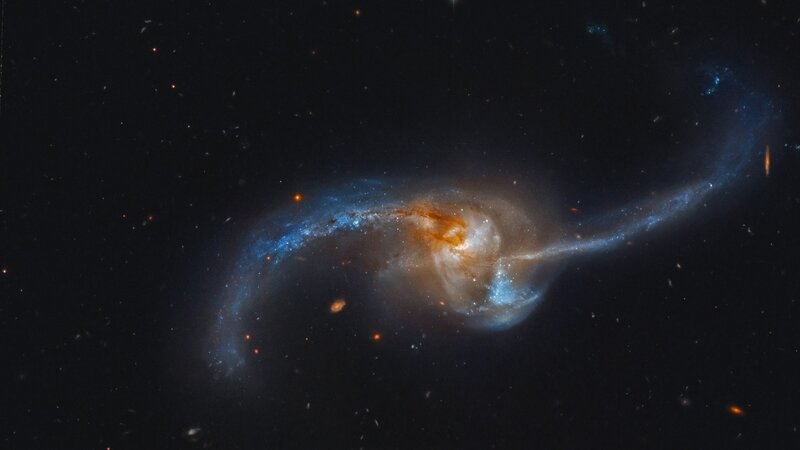 Interacting Galaxies — Blue, Cosmic