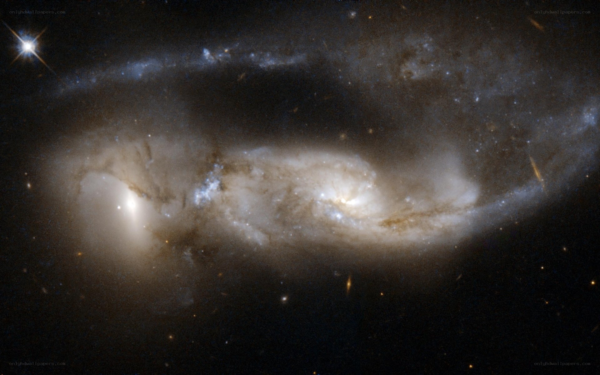 interacting galaxies in deep space