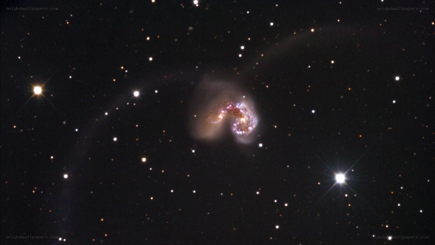 interacting galaxies in deep space
