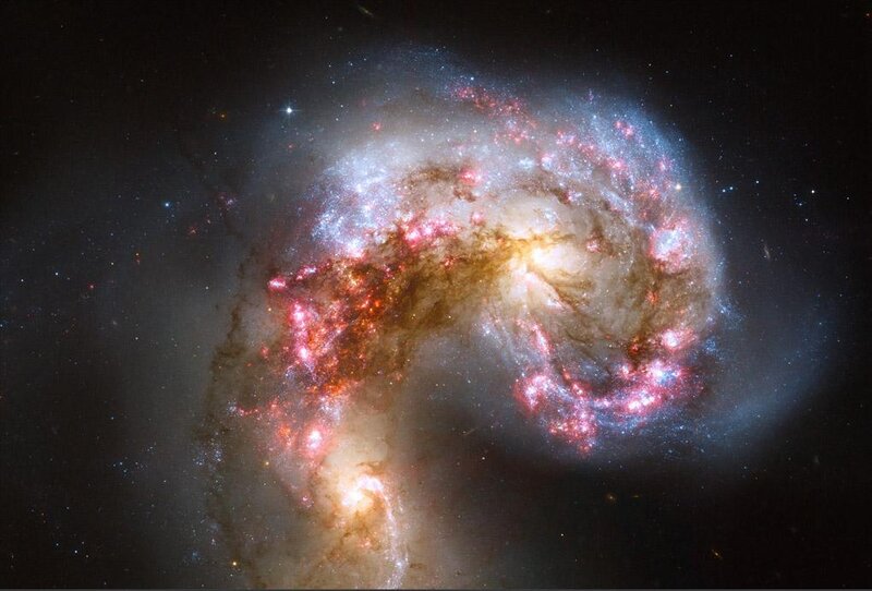 interacting galaxies in deep space