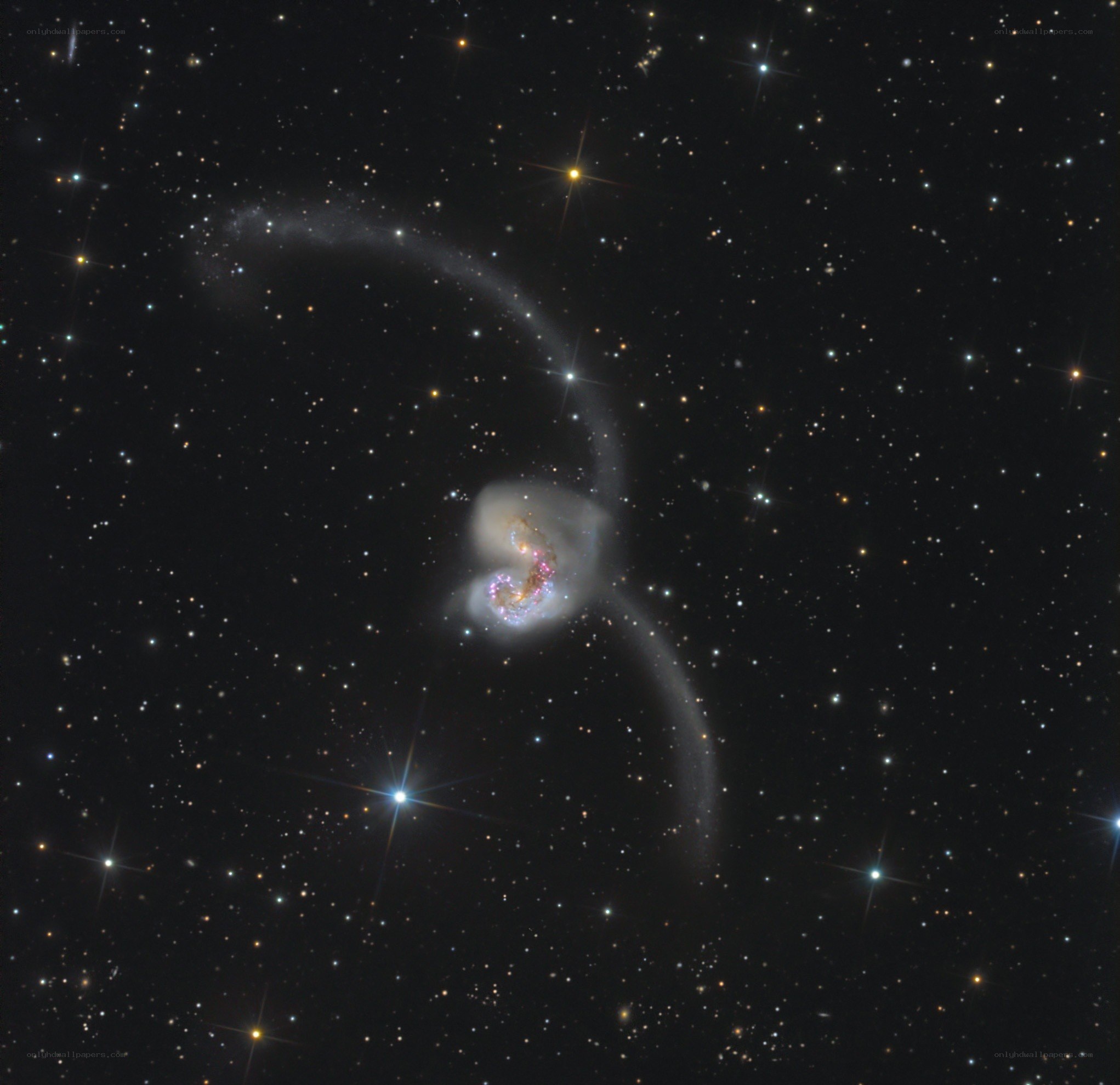 interacting galaxies in deep space