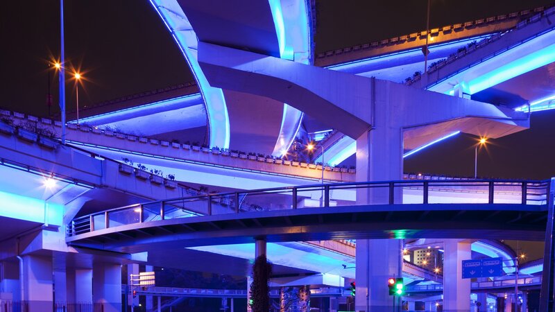 Interconnected Highway Overpass