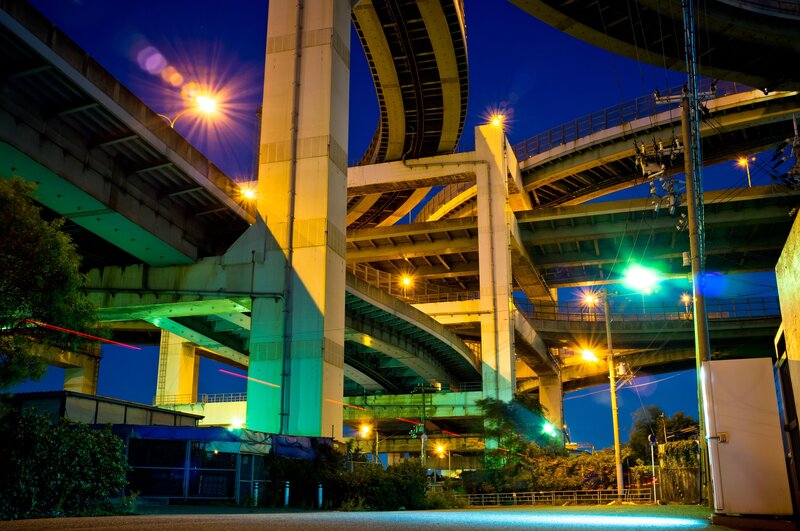 Interconnected Highway Overpasses
