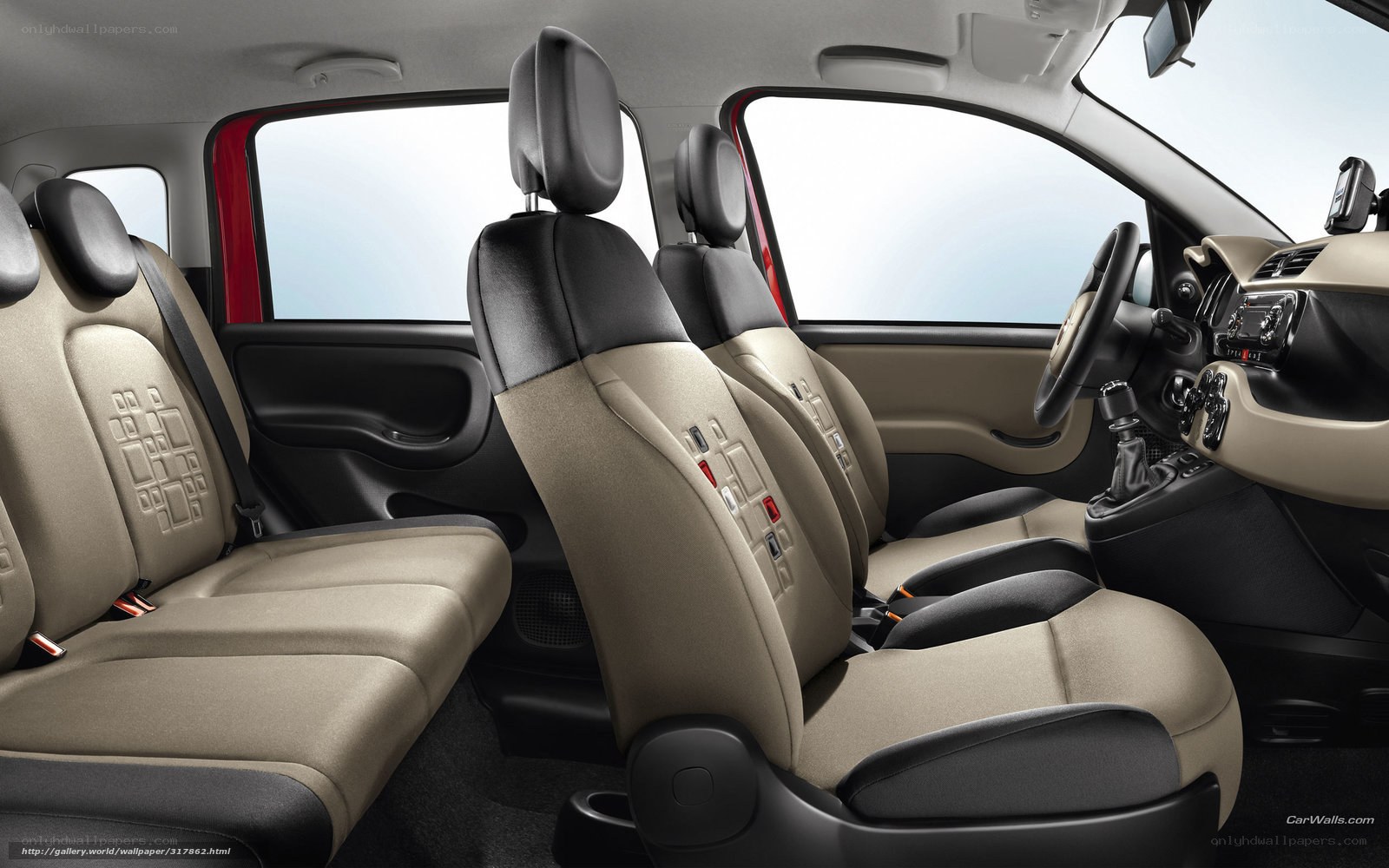 Interior of a beige and black car
