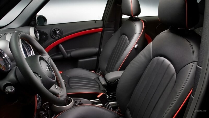 Interior of a black and red car
