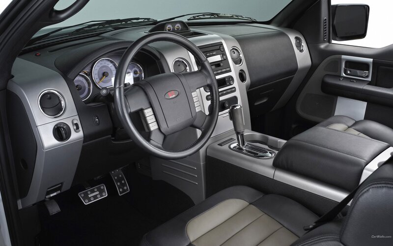 interior of a black and silver car