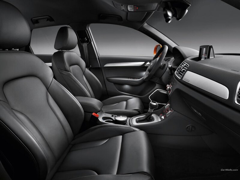 Interior of a black Audi car
