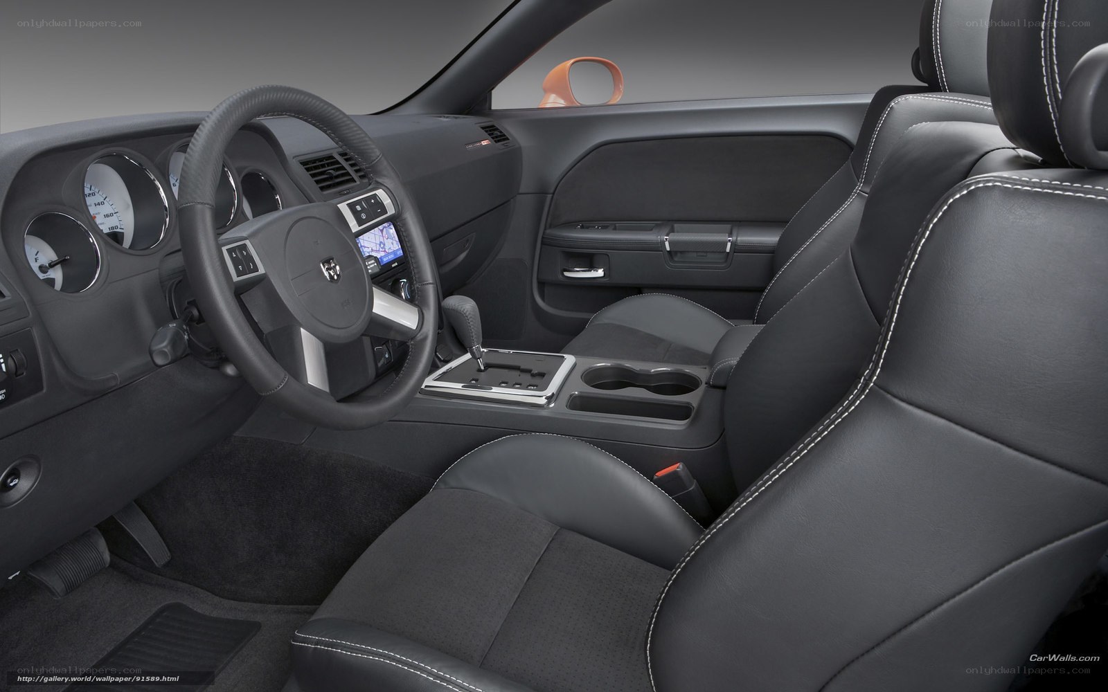 Interior of a black car