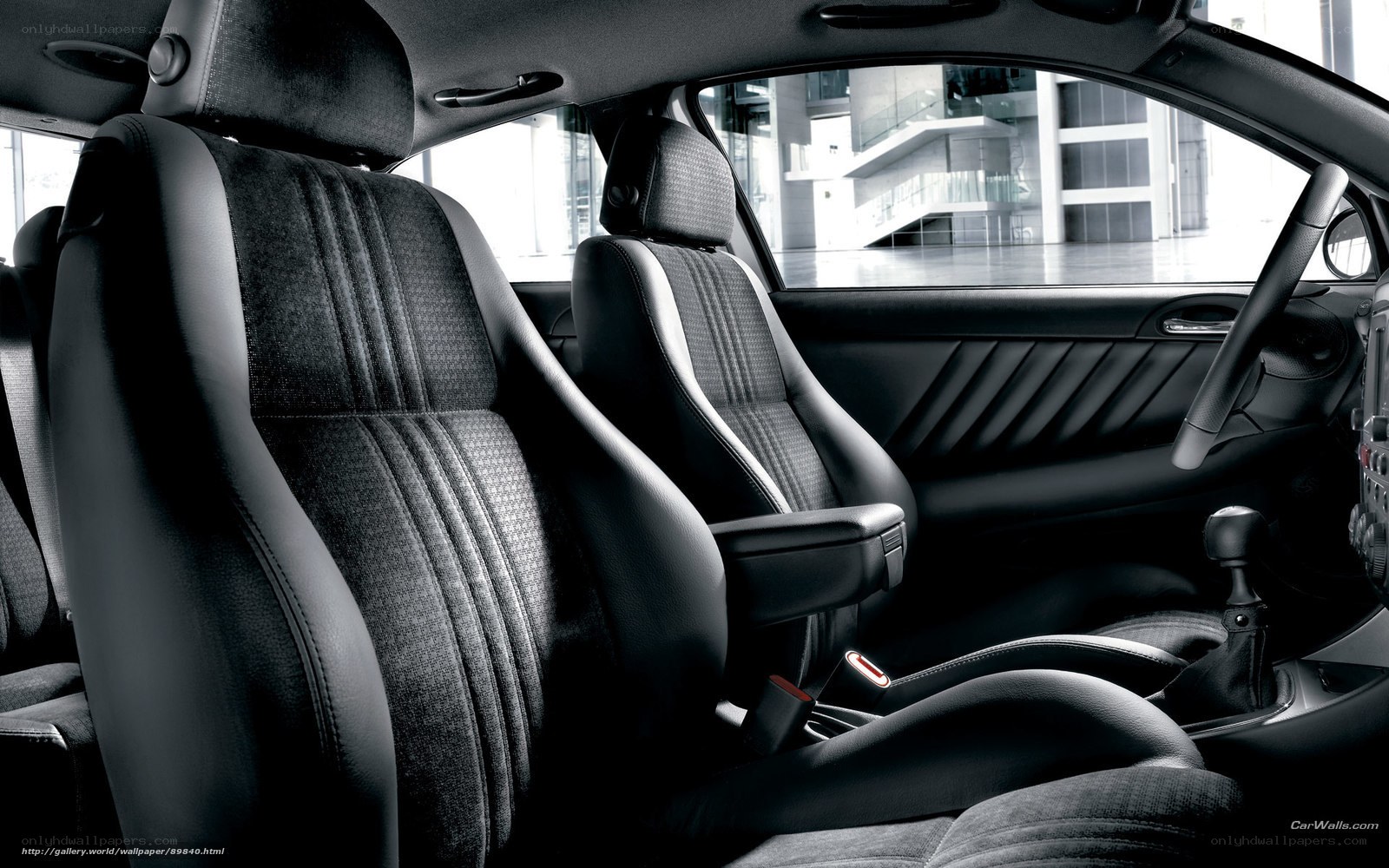 Interior of a black car