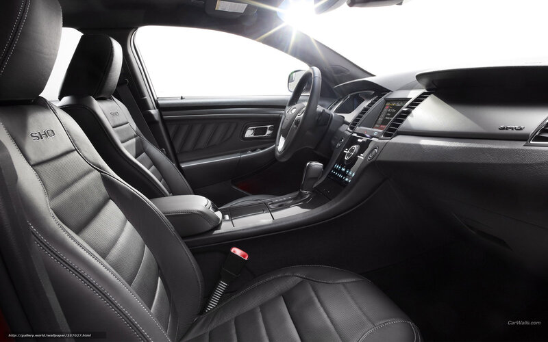 Interior of a black Ford SHO
