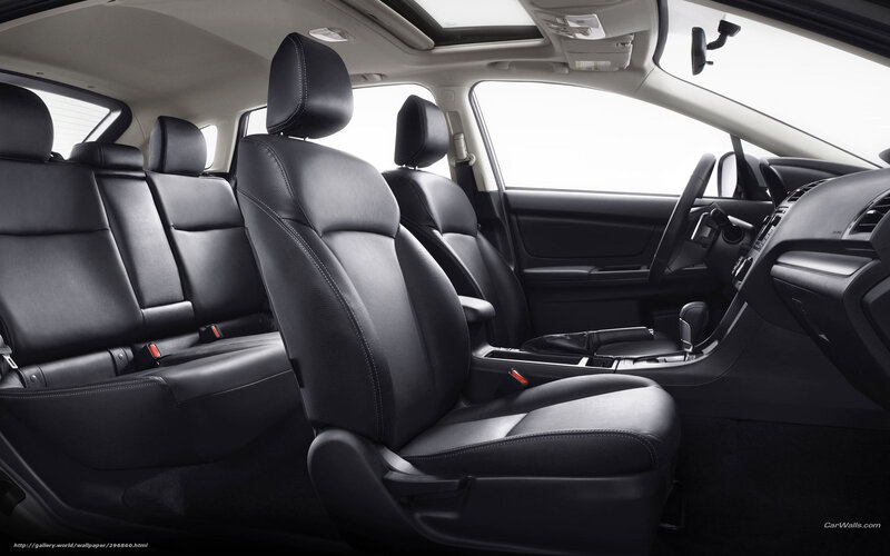 Interior of a black leather car