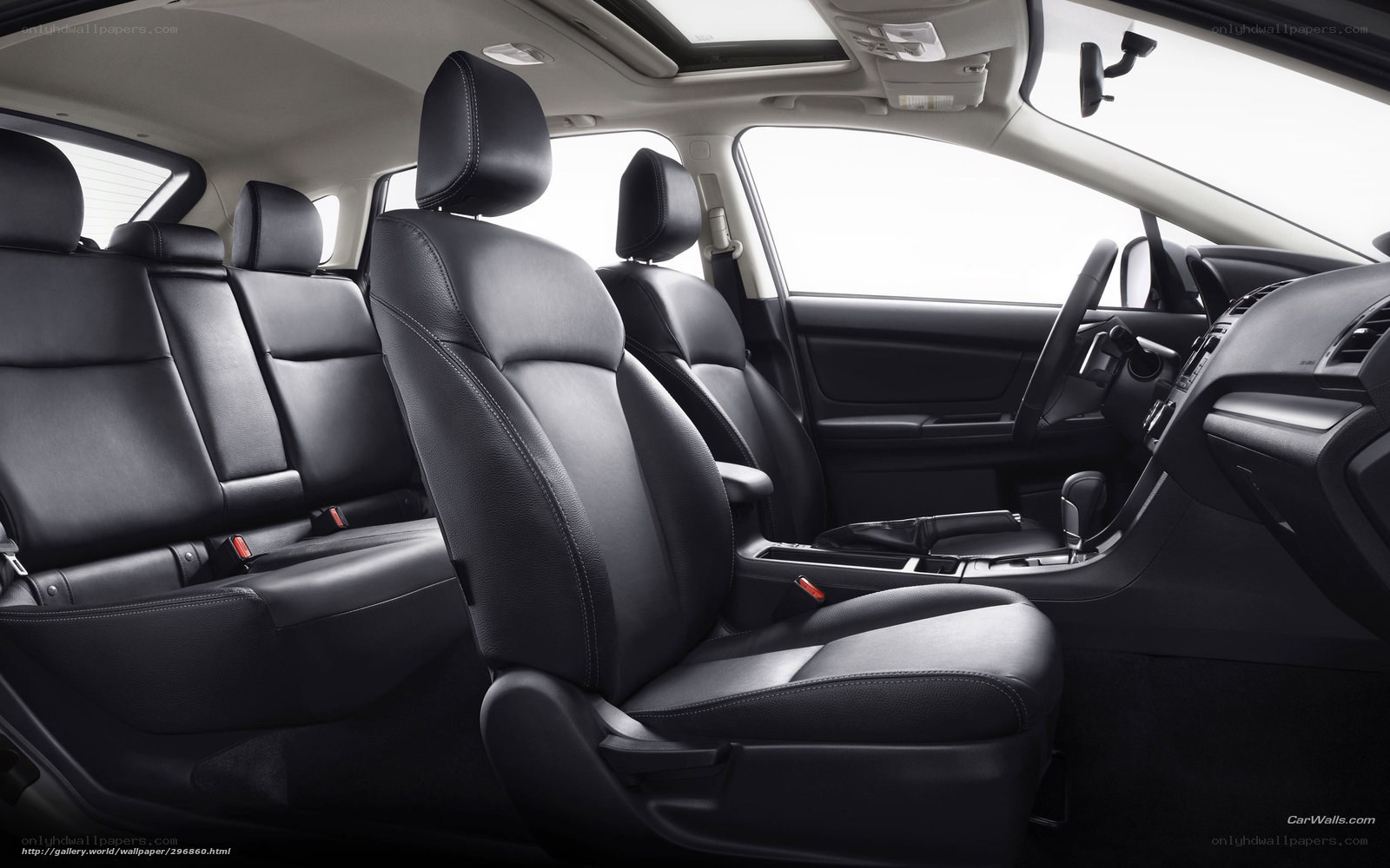 Interior of a black leather car