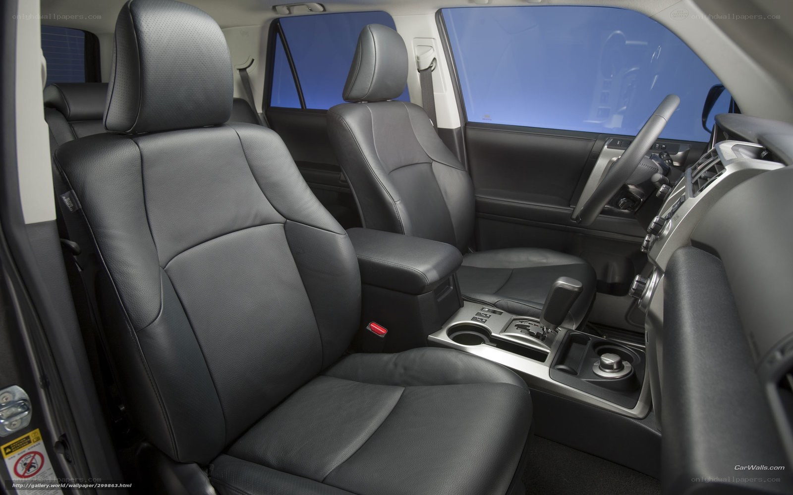 Interior of a black leather car