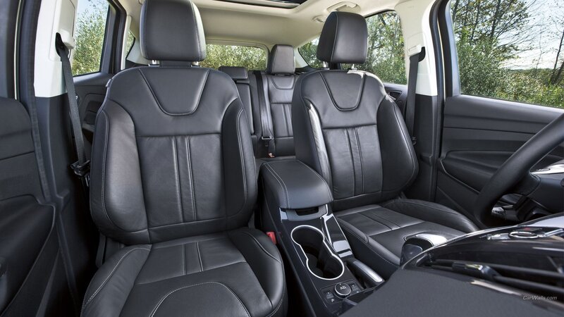 Interior of a black leather car