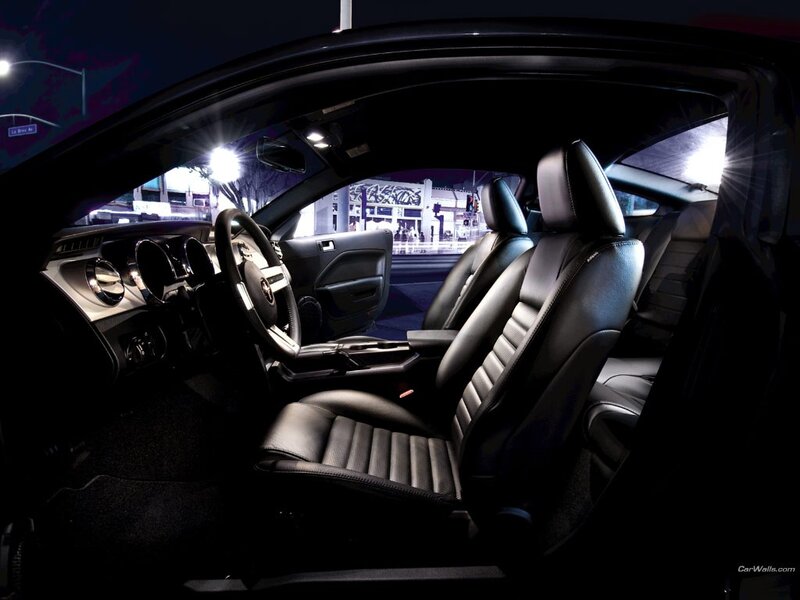 Interior of a black sports car