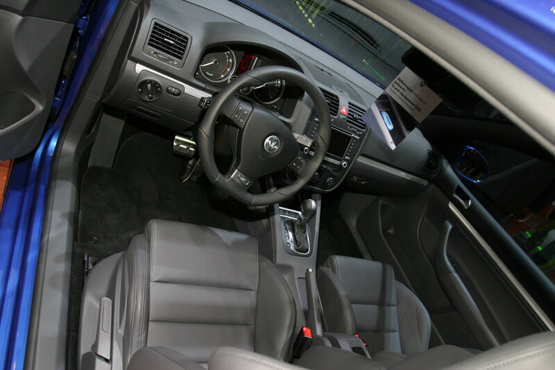 interior of a blue volkswagen