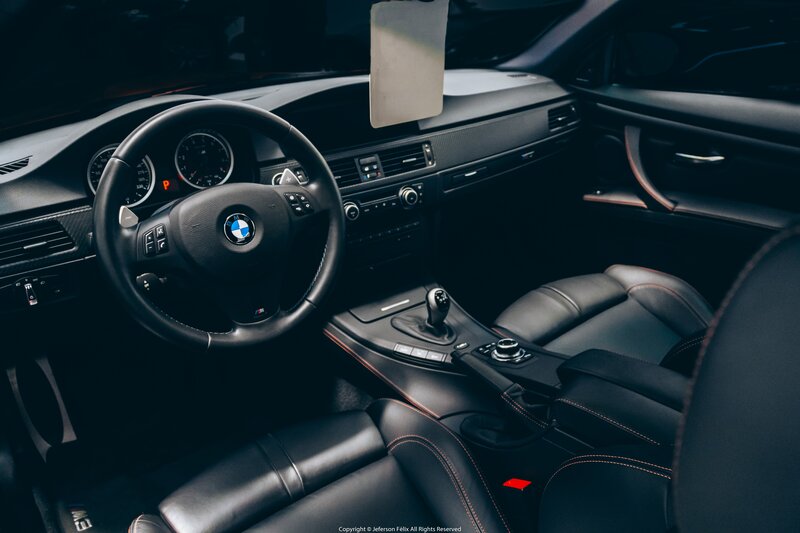 Interior of a BMW Car — Black, Dark