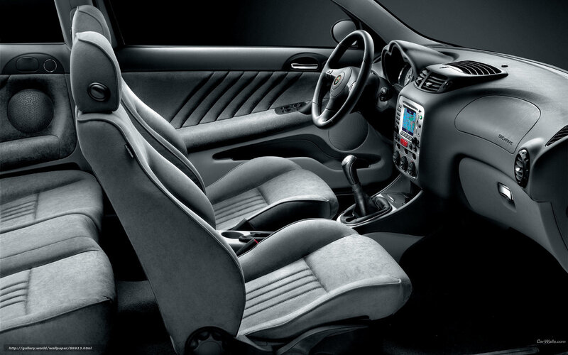 Interior of a Car — Black, Dark, Photograph, Steering Wheel, Center Console