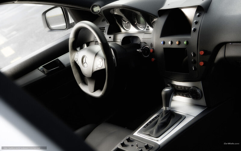 Interior of a Car — Black, Dramatic, Photograph, Steering Wheel