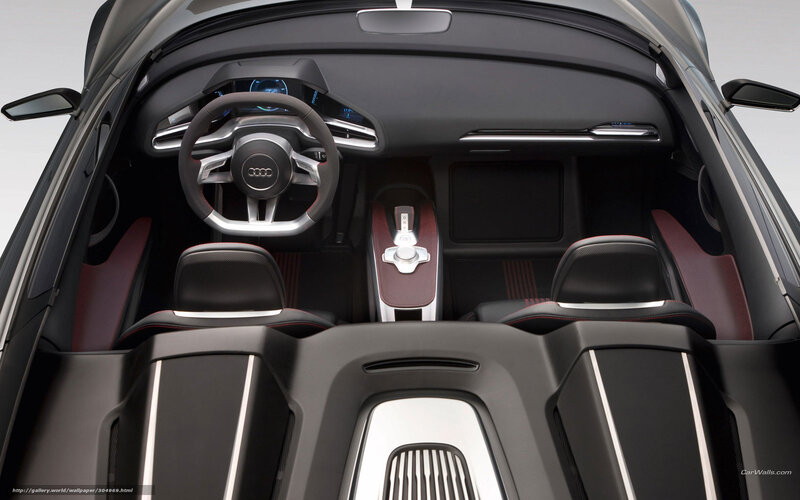 Interior of a Car — Black, Modern, 3d Render, Steering Wheel, Center Console