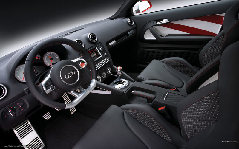 Interior of a Car — Black, Modern, Photograph, Steering Wheel