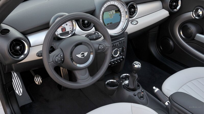 Interior of a Car — Black, Neutral, Photograph, Steering Wheel, Dashboard, Gear Shift, White, Silver