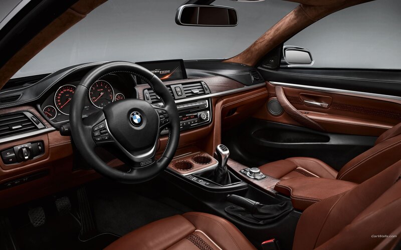 Interior of a Car — Brown, Luxurious, Photograph, Steering Wheel, Dashboard, Center Console, Black