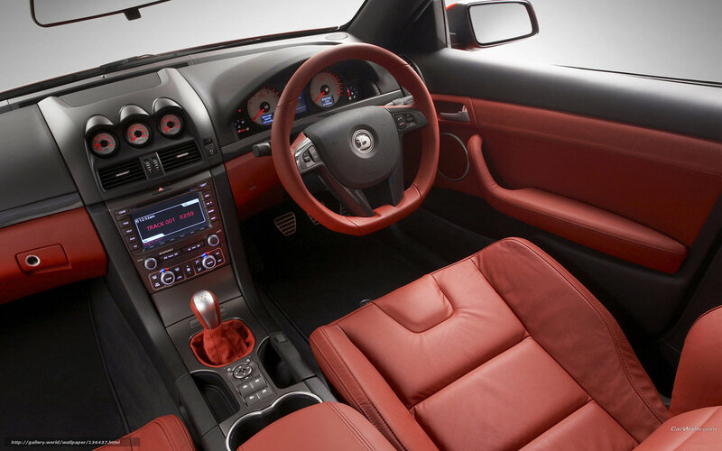 Interior of a Car — Red, Modern, Photograph, Steering Wheel