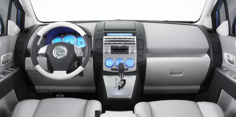 Interior of a Car — White, Neutral, Photograph, Steering Wheel, Dashboard, Center Console, Gray