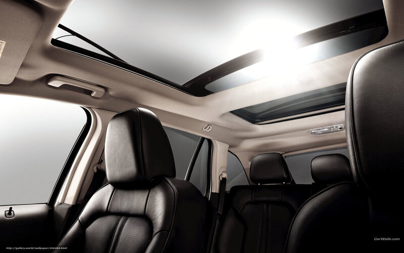 Interior of a car with sunroof