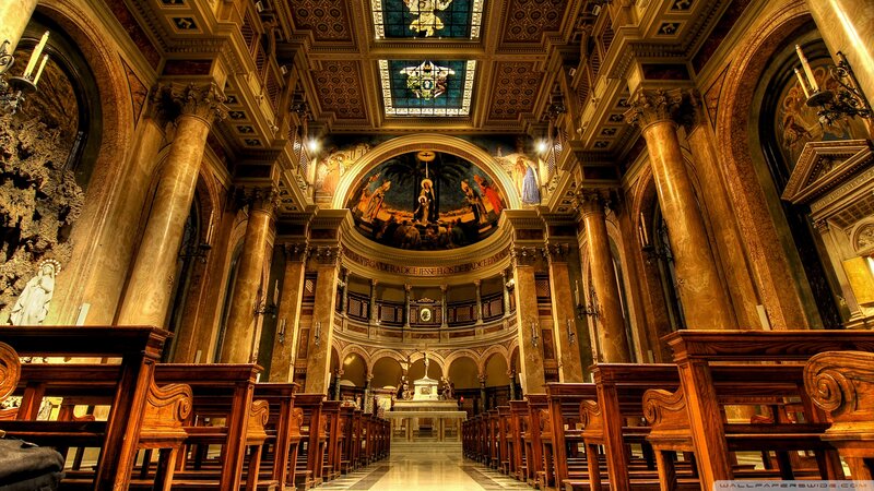 Interior of a Cathedral — Gold, Dramatic