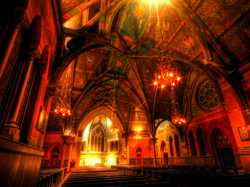 Interior of a Cathedral — Red, Dramatic