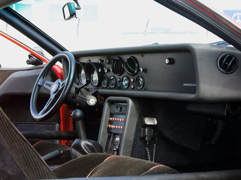 Interior of a classic race car